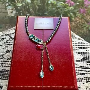 Heidi Daus Nouveau Navettes Necklace Blue/Aqua New